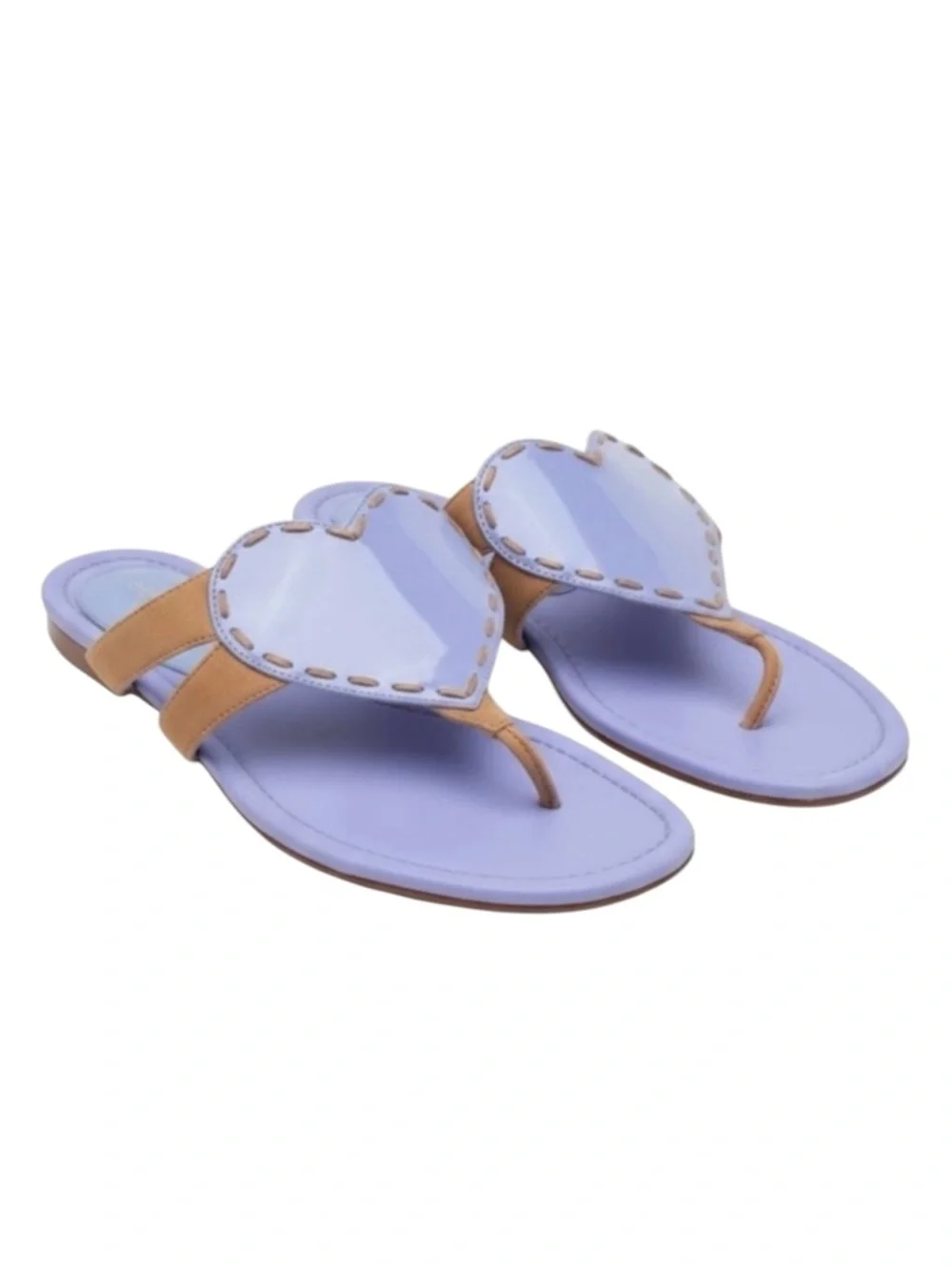 Sergio Rossi ❤︎︎ Heart Shaped Thong Leather Sandals ❤︎︎ Cornflower Blue ❤︎︎ 36